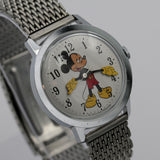 1960s Ingersol-Timex Mickey Mouse Silver Watch - Rare - Mint