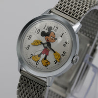 1960s Ingersol-Timex Mickey Mouse Silver Watch - Rare - Mint