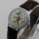 1968 Ingersol-Timex Mickey Mouse Men&#39;s Silver Watch w/ Strap