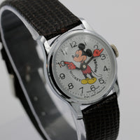 1970s Bradley Mickey Mouse Swiss Made Walt Disney Production Silver Watch