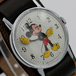 1971 Ingersol-Timex Mickey Mouse Men's Silver Watch w/ Fancy Strap