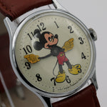 1970 Ingersol-Timex Mickey Mouse Men's Silver Watch w/ Strap