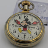1970s Bradley Mickey Mouse Gold Pocket Watch - Walt Disney Production - Made in USA