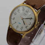 Timex Men's Gold Large Dial Quartz Watch w/ Ostrich Strap