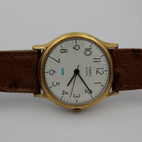 Timex Men's Gold Large Dial Quartz Watch w/ Ostrich Strap