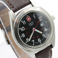 Victorinox Swiss Army Garrison Men's Swiss Made MilitaryTime Calendar Quartz Silver Watch