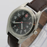 Victorinox Swiss Army Garrison Men's Swiss Made MilitaryTime Calendar Quartz Silver Watch
