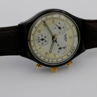 New 1992 Swatch Men's Swiss Made Quartz Chronograph Gold Watch
