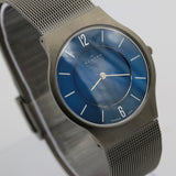 Skagen Men's Silver Case Blue Dial Quartz Watch w/ Bracelet