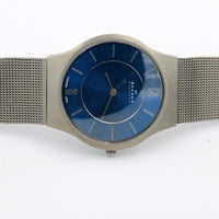 Skagen Men's Silver Case Blue Dial Quartz Watch w/ Bracelet