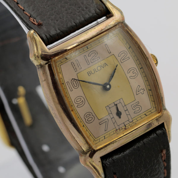 1989 Bulova Men's Gold Quartz Unique Retro Style Watch