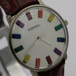 Fossil Men's Silver Large Hour Markers Quartz Watch w/ Strap