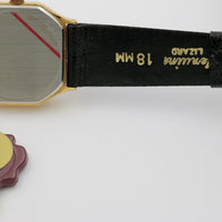 New 1982 Bulova Accutron Gold Men's Swiss Made Quartz Ultra Thin Watch w/ Strap