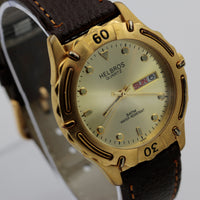 Helbros Men's Gold Quartz Dual Calendar Watch w/ Strap