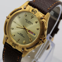 Helbros Men's Gold Quartz Dual Calendar Watch w/ Strap