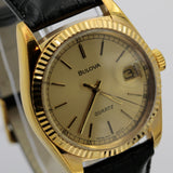 Bulova Men's Gold Swiss Made Quartz Calendar Watch w/ Strap