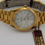 New Gruen Men's Gold Quartz Watch w/ Gold Bracelet