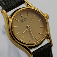 Seiko Ladies Quartz Gold Ultra Thin Watch w/ Teju Lizard Strap