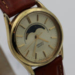 Seiko Ladies Quartz Gold Moonphase Watch w/ Strap