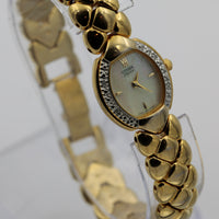 Citizen Ladies Quartz Gold Pearl Dial Diamonds Watch w/ Gold Bracelet