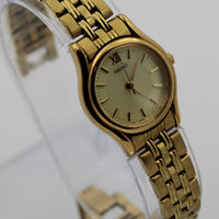 Seiko Ladies Quartz Gold Ultra Thin Watch w/ Bracelet