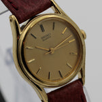 Seiko Ladies Quartz Gold Ultra Thin Watch w/ Strap