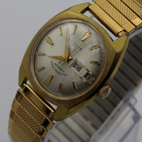 Louis Men's Swiss Made 25Jwl Automatic Gold Interesting Case Watch w/ Bracelet