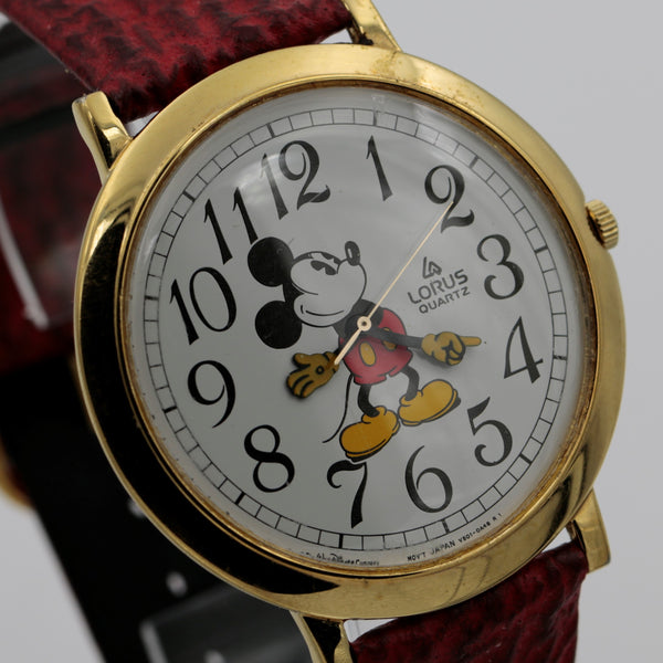 Seiko / Lorus Mickey Mouse Men's Gold Quartz Thin XL (44mm!) Watch