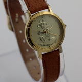 Seiko / Lorus Mickey Mouse Gold Quartz Watch w/ Pigskin Strap