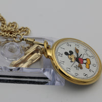 Seiko / Lorus Mickey Mouse Men's Gold Quartz Pocket Watch