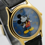 Seiko / Lorus Mickey Mouse Men's Blue Dial Gold Quartz Watch w/ Strap