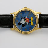 Seiko / Lorus Mickey Mouse Men's Blue Dial Gold Quartz Watch w/ Strap