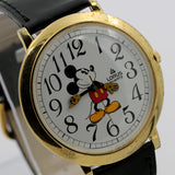 Seiko / Lorus Mickey Mouse Men's Gold Quartz Thin XL (44mm!) Watch