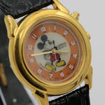 Seiko / Lorus Mickey Mouse Indiglo Light Quartz Gold Watch w/ Strap