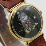 Seiko / Pulsar Mickey Mouse Men's Calendar Gold Quartz Watch w/ Strap