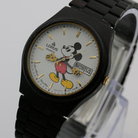 Seiko / Lorus Mickey Mouse Dual Calendar Quartz Gold Watch w/ Strap