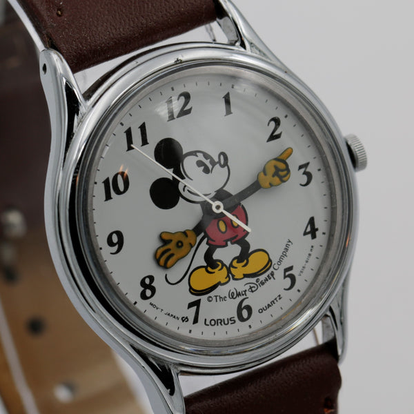 Seiko / Lorus Mickey Mouse Silver Quartz Watch w/ Strap