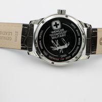 New Wenger Men's Swiss Made XL Military Time Quartz Silver Watch w/ Original Box