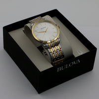 New Bulova Men's Gold Quartz Large Watch w/ Box