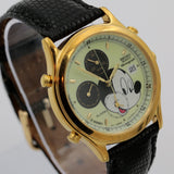 Seiko Mickey Mouse Men's Calendar Chronograph Alarm Gold Quartz Watch w/ Original Strap