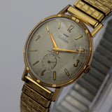 1950s Waltham Men's Swiss Made 17Jwl Gold Gorgeous Dial Watch w/ Bracelet