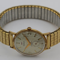 1950s Waltham Men's Swiss Made 17Jwl Gold Gorgeous Dial Watch w/ Bracelet