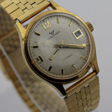 Waltham Men's Swiss 17Jwl Calendar Gold Textured Dial Watch w/ Bracelet