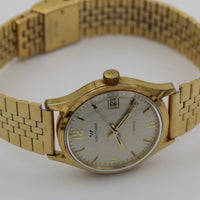 Waltham Men's Swiss 17Jwl Calendar Gold Textured Dial Watch w/ Bracelet