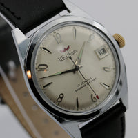 1960s Waltham Men's Silver 17Jwl Calendar Watch w/ Strap