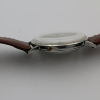 1960s Waltham Men's Large Automatic 17Jwl Silver Hidden Crown Watch w/ Strap