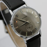 1960s Waltham Men's Made in France Diamond Baguettes Silver Watch w/ Strap