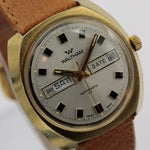 Waltham Men's Swiss Made Dual Calendar 17Jwl Gold Watch w/ New Pigskin Strap