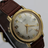 1970s Waltham Mens Swiss Made 17Jwl Automatic Calendar Gold Watch w/ Strap