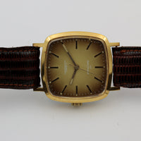 1980 Waltham Men's 17Jwl Gold Interesting Dial and Case Watch w/ Strap